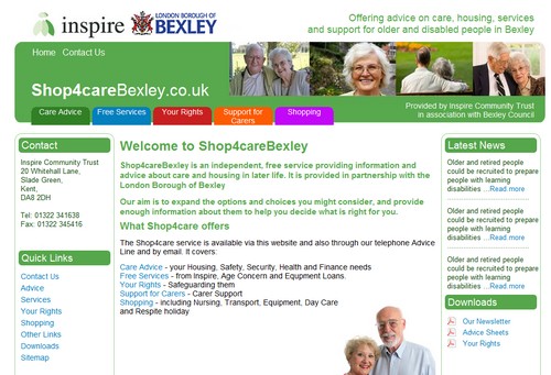 shop4care website for London Borough of Bexley