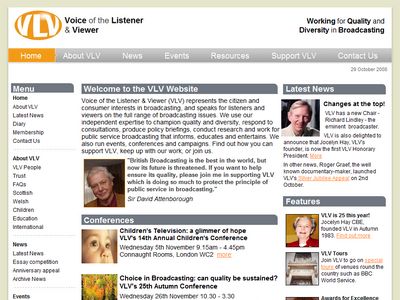 website design of VLV website